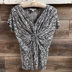 Josephine Studio Ladies Blouse, Size Petite Medium, Black and White